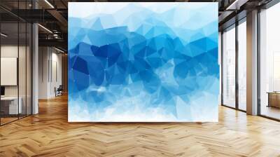 Abstract geometric blue and light blue pattern on white background for design and decoration Wall mural