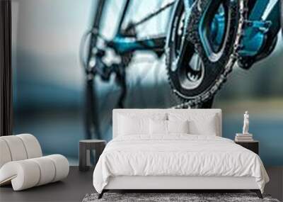 Bicycle chain and gears close up  mechanical details for summer olympics sports concept Wall mural