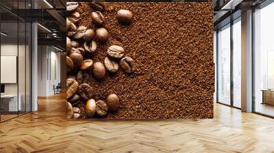 coffee powder abstract background. Coffee grind texture background , banner. Wall mural