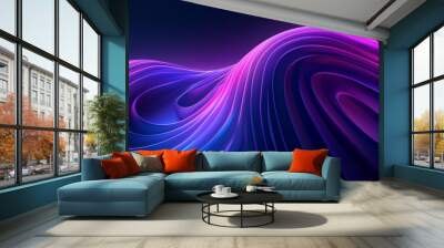 Colorful abstract flowing wave lines background for keynote or presentation design Wall mural