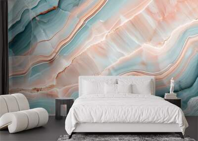 Detailed close up of colorful marbled stone surface for a visually striking and appealing texture Wall mural