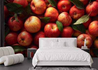 Fresh organic apples texture background ideal for natural fruit concept design projects Wall mural