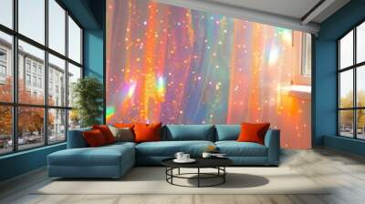 Shimmering ethereal backdrop with sheer fabric for delicate brittle bloom concept Wall mural