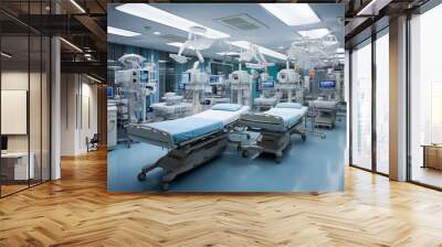 State of the art medical equipment and advanced devices in a contemporary operating room setting Wall mural