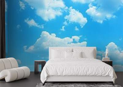 Tropical beach abstract texture with blue sky and clouds for summer vacation and travel concept Wall mural