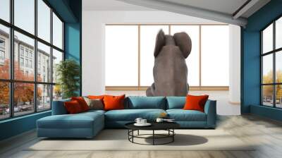 Elephant sitting in minimalist room Wall mural