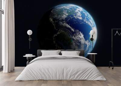 planet earth in space with night and city light view. elements of this image furnished by nasa. Wall mural