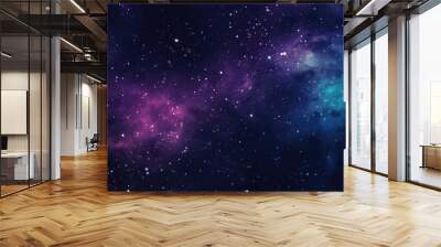 Space background with realistic nebula and shining stars. blue nebula starry sky technology sci-fi background material, Universe filled with stars Wall mural