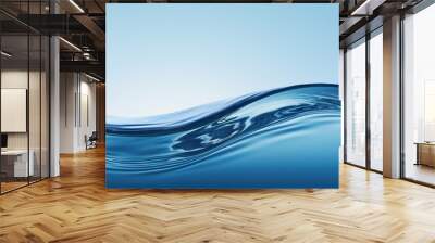 water wave underwater blue ocean swimming pool wide panorama background, Underwater view with a sea surface Wall mural