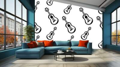 pattern seamless of guitar in style vintage, retro, engraved. - vector illustrations Wall mural