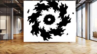 Black hole silhouette icon. Vector. Wall mural