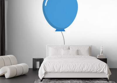 Flat design blue balloon icon. Vector. Wall mural