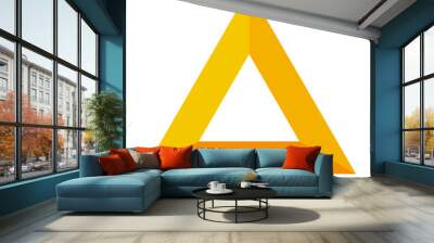 Stylish orange triangle icon. Vector Wall mural