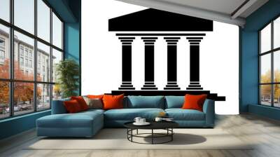 Temple silhouette icon. Ancient Greece. Vector. Wall mural