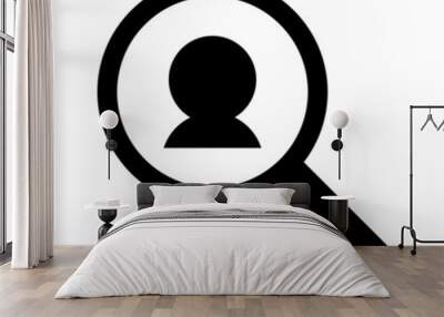 User icon and magnifying glass icon. Vector. Wall mural