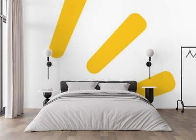 Yellow emphasis pop icon. Surprising expression. Vector. Wall mural