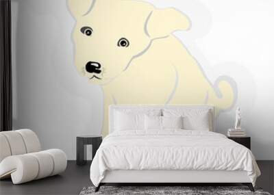 Funny cute dog cartoon illustration Wall mural