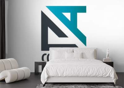 Initial Letter CA Design Square and Triangle Logo Wall mural