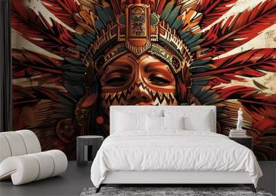 AZTEC CONCEPT ILLUSTRATION Wall mural