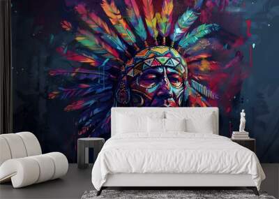 AZTEC CONCEPT ILLUSTRATION Wall mural