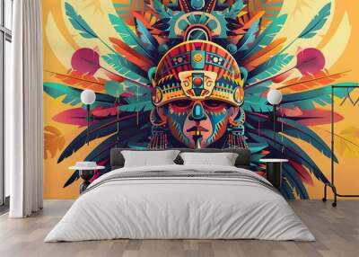 AZTEC CONCEPT ILLUSTRATION Wall mural