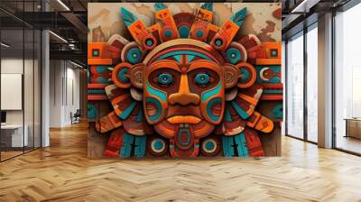 AZTEC CONCEPT ILLUSTRATION Wall mural