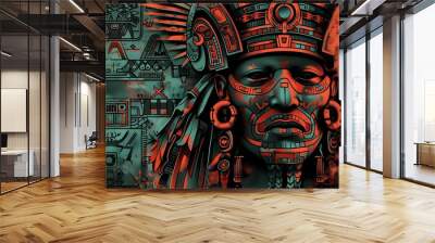 AZTEC CONCEPT ILLUSTRATION Wall mural