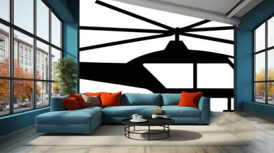 helicopter silhouette vector illustration Wall mural