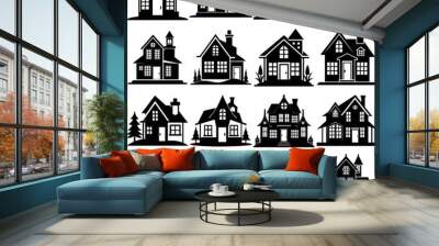 house silhouettes vector set Wall mural