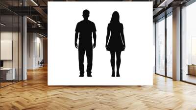 man and woman full body silhouette Wall mural