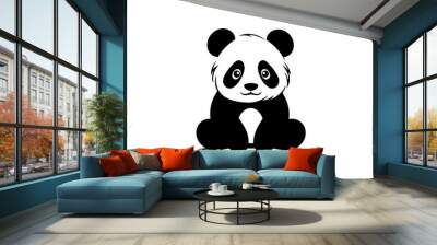 Panda silhouette vector illustration Wall mural