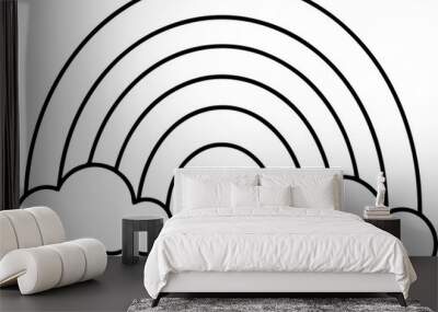 rainbow coloring page line art vector illustration Wall mural