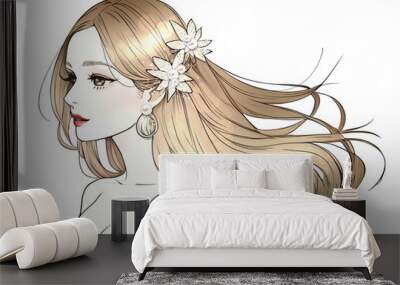 女性のイラスト素材 Wall mural