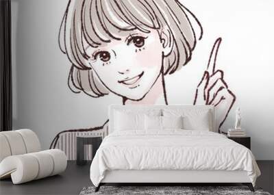 女性・女の子のイラスト素材 Wall mural