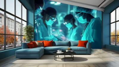 Medical Team with Futuristic Healthcare Technology Labor Day  Wall mural