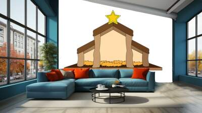 Isolated christmas sickle with star Nativity Vector illustration Wall mural