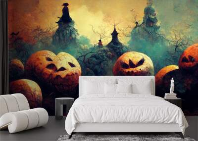 Realistic halloween background wallpaper image Wall mural