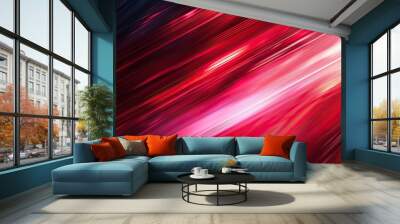 Abstract red motion blur background with dynamic lines, modern design. Background technology futuristic Wall mural