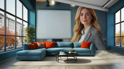 Businesswoman giving a presentation in a modern conference room Wall mural