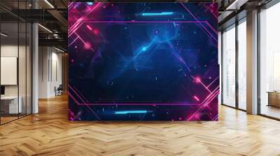 Gaming technology background. Gamer in futuristic. E-sports competition. Abstract geometric background hud display innovation  Wall mural