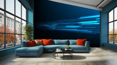 Speed light movement technology hitech modern background. Blue background futuristic. Wave line internet	. banner, poster, cover Wall mural