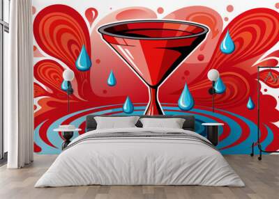 red background  Wall mural