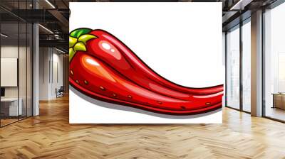 Red red chili pepper isolated on white background. Wall mural