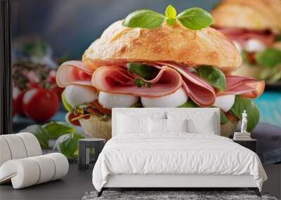 sandwich with ham of mozzarella Wall mural