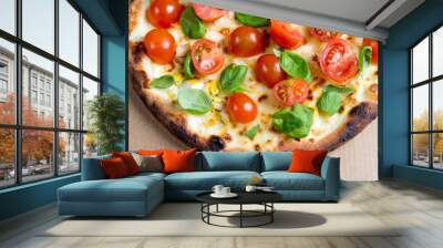 tasty pizza on a the table Wall mural