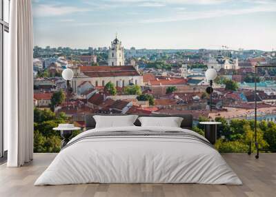 VILNIUS, LITHUANIA - September 2, 2017: Street view of downtown in Vilnius city, Lithuanian Wall mural