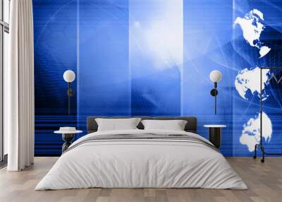 world map technology style Wall mural