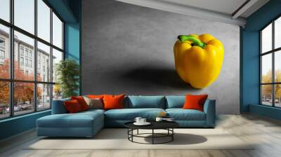 yellow pepper on a gray background. the product. 2021 colours Wall mural