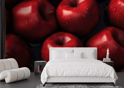 red apple background.  Wall mural