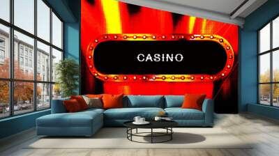 Casino frame label, falling ribbons winner Wall mural